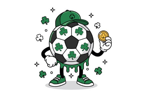 Lucky Shamrock Soccer Ball Mascot: Graphics & T-Shirt Designs