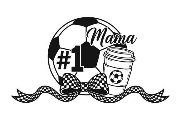 Number One Soccer Mama Coffee Bow SVG: Graphics & T-Shirt Designs