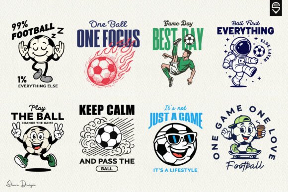Soccer Ball Character T-Shirt Bundle: Graphics & Designs