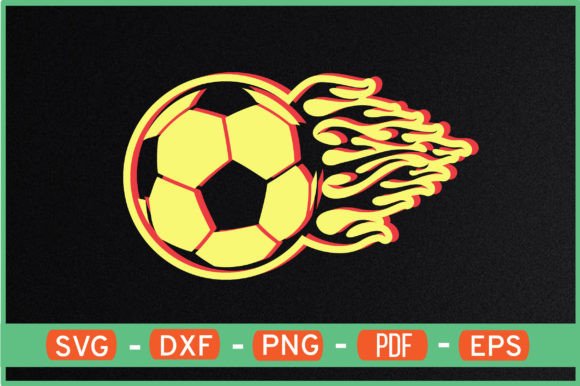 SOCCER FIRE T-Shirt Design SVG for Graphics & Crafts