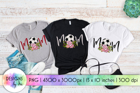 Soccer MOM Floral Sublimation: Graphics & T-Shirt Designs