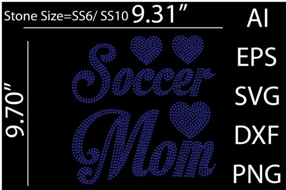 Soccer Mom Rhinestone Templates: Graphics & T-Shirt Designs